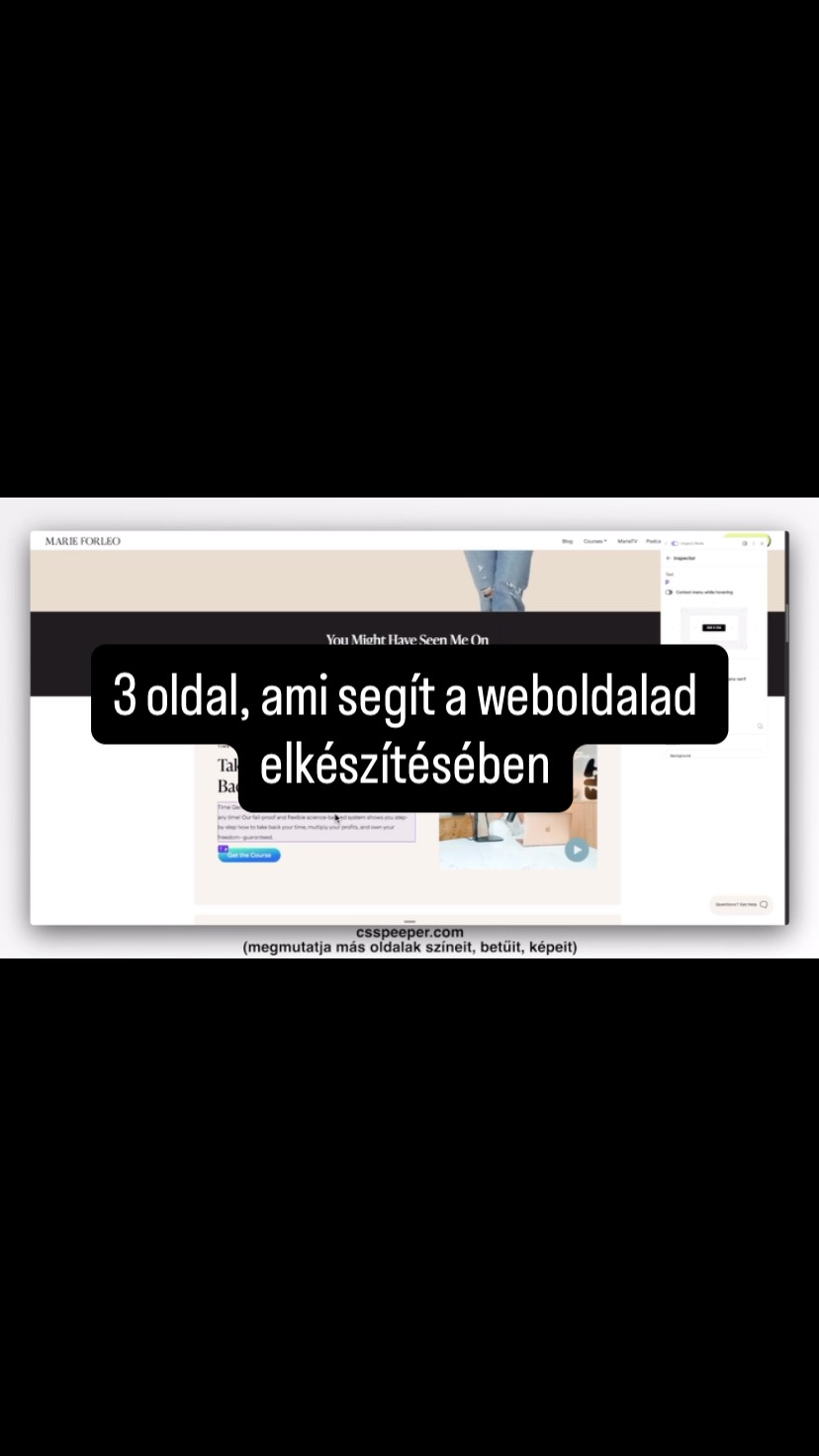 A 3 említett oldal:
1. csspeeper.com 
- Megmutatja más oldalak színeit, betűit, képeit.

2. fontjoy.